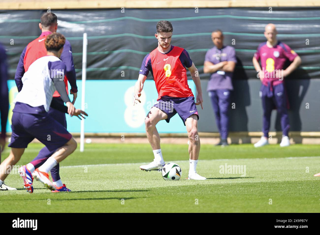 Declan Rice England Midfield Control Darlington, UK. 02nd June, 2024. England Midfielder Declan Rice on the ...