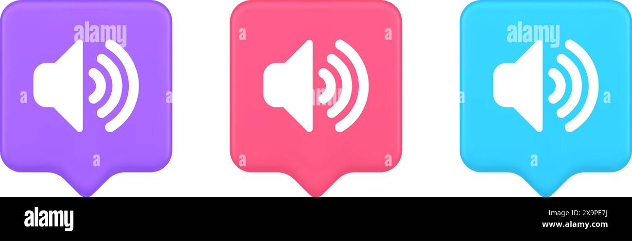 Volume sound button speaker acoustic level noise wave control 3d ...