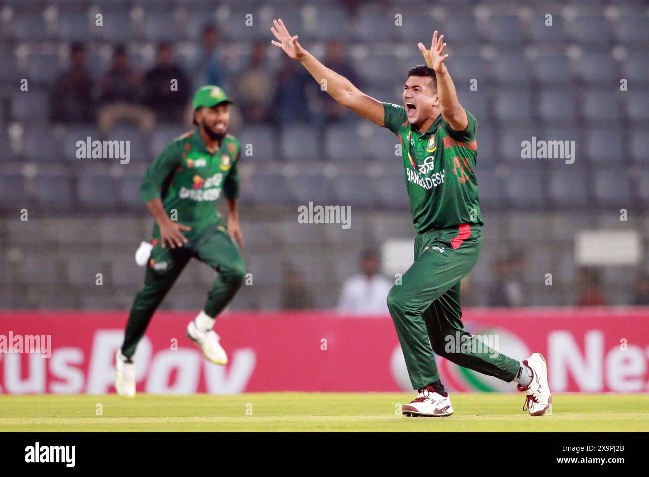 Taskin Cricketer Taskin Ahmed during the second T20 international match against Sri ...
