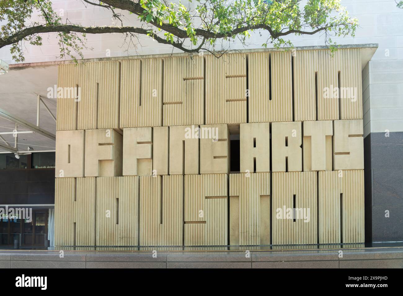 The signage of Museum of Fine Arts Houston is seen in the Museum District of Houston, Texas, USA. Stock Photo