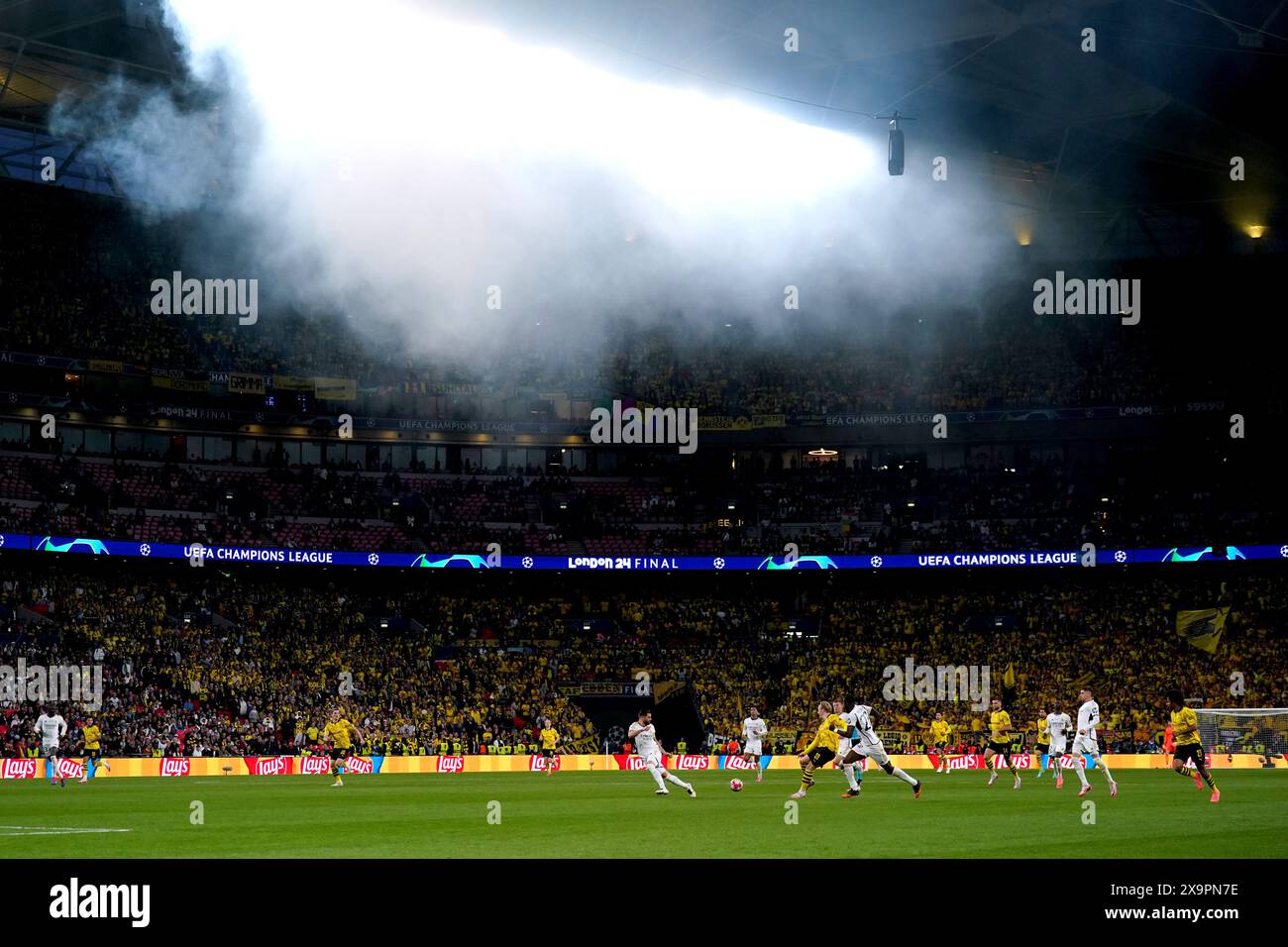 A general view of play during the UEFA Champions League final at