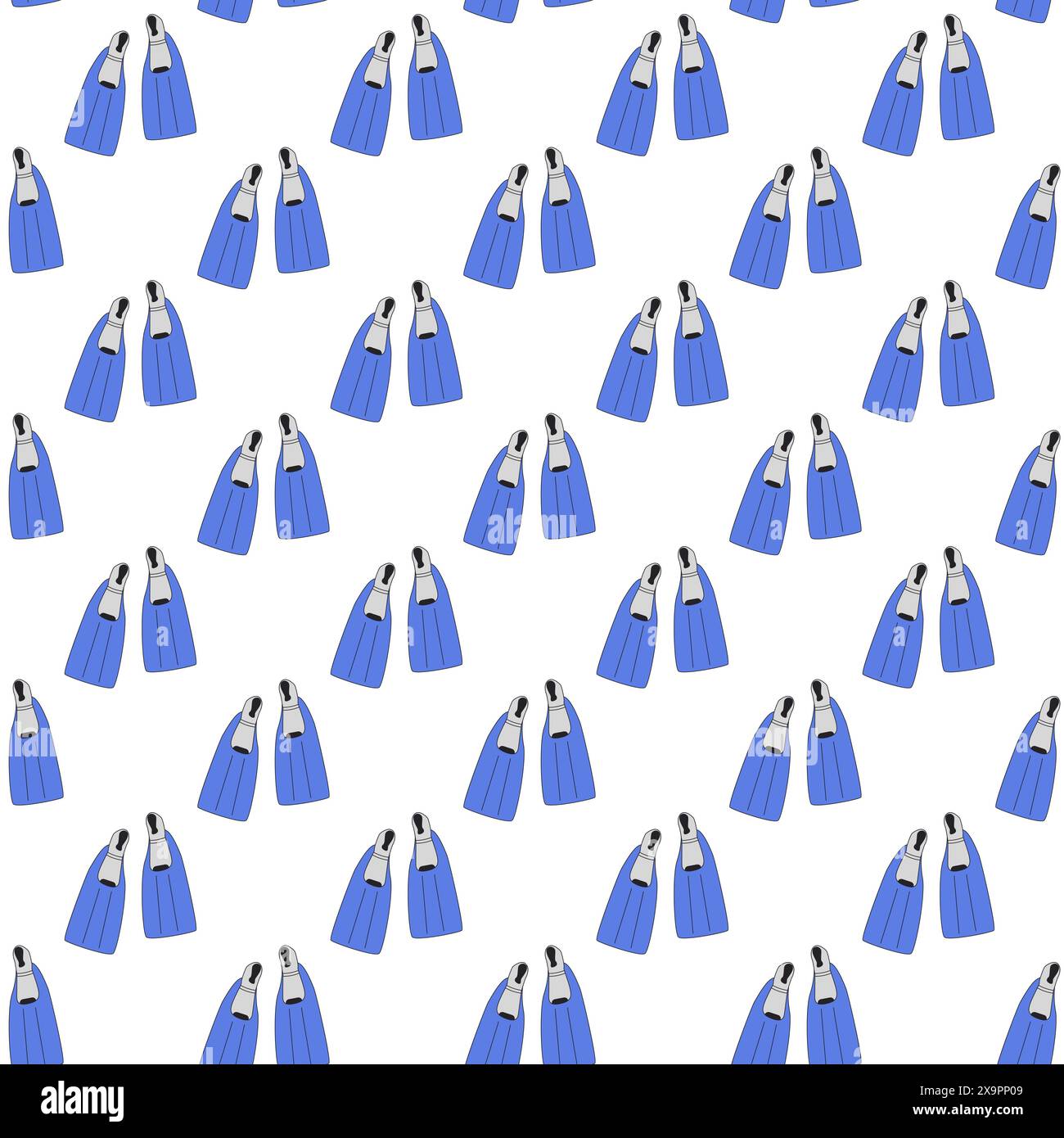 Flippers seamless pattern. Diving and snorkeling endless repeatable ...