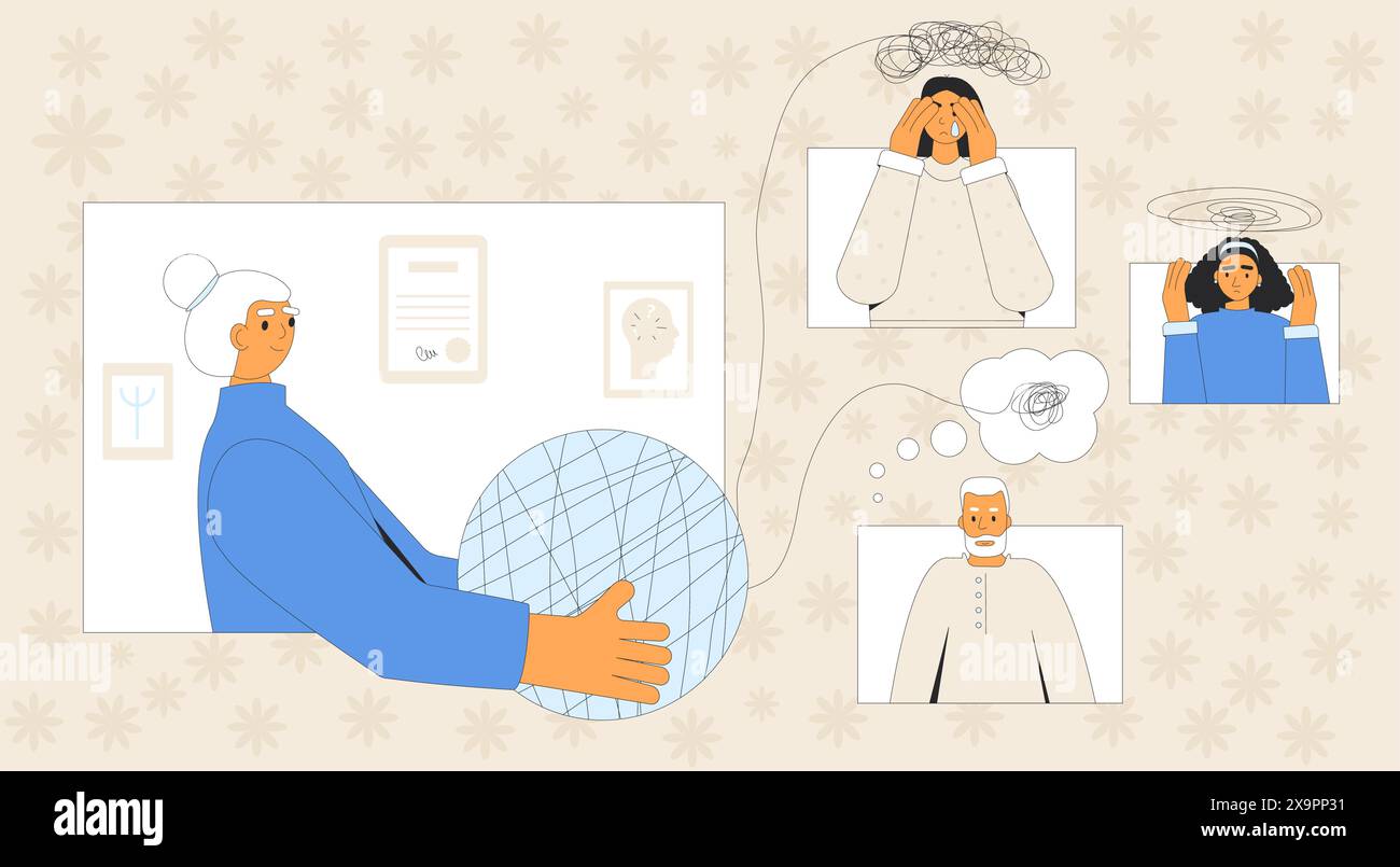 Remote family support Stock Vector Images - Alamy