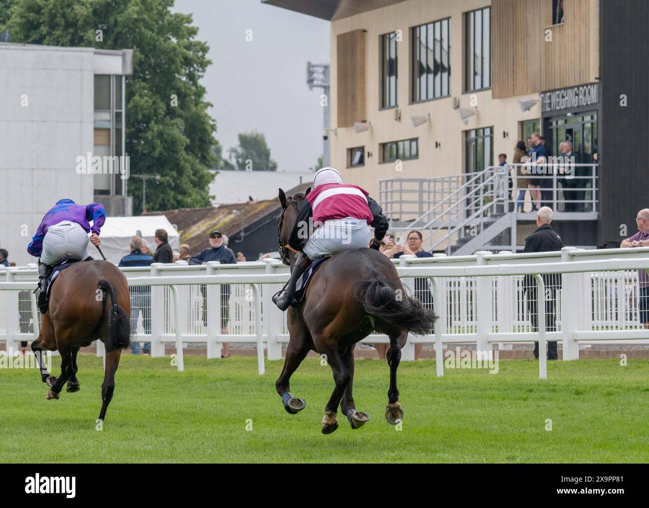 Worcester Races New Weighing Room at Worcester Racecourse Stock Photo - Alamy