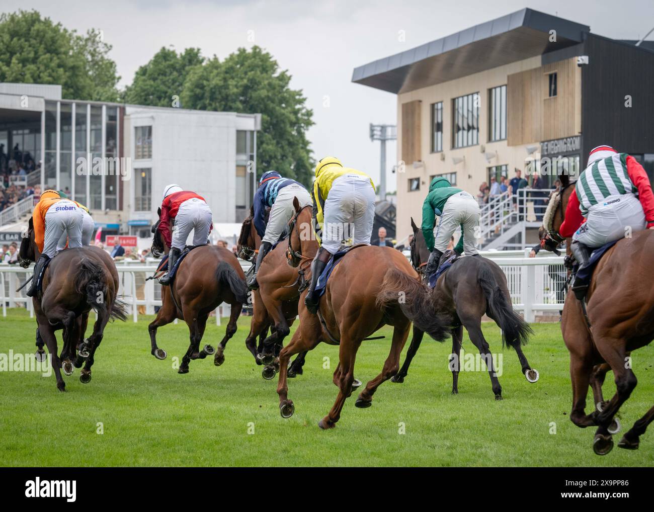 Worcester Races New Weighing Room at Worcester Racecourse Stock Photo - Alamy