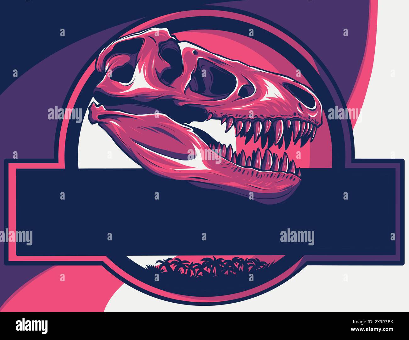 vector illustration of skull dinosaur t-rex in logo Stock Vector Image ...