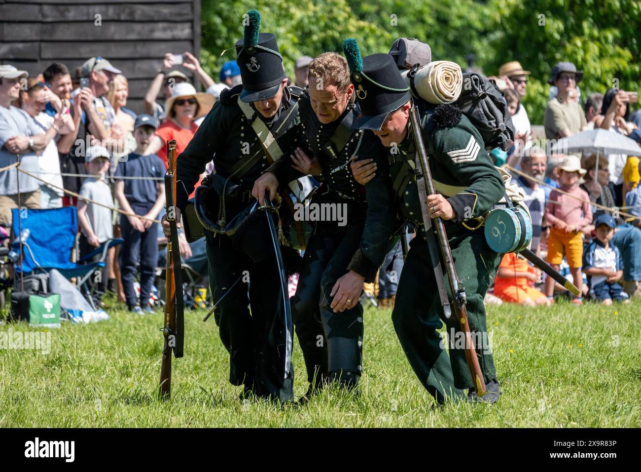 Chalfont, UK. 2 June 2024. Re-enactors as French, British and Prussian ...