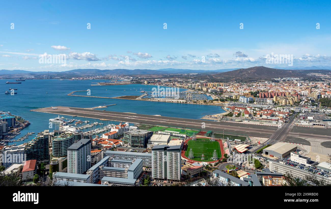 Aerial view airport gibraltar rock hi-res stock photography and images ...