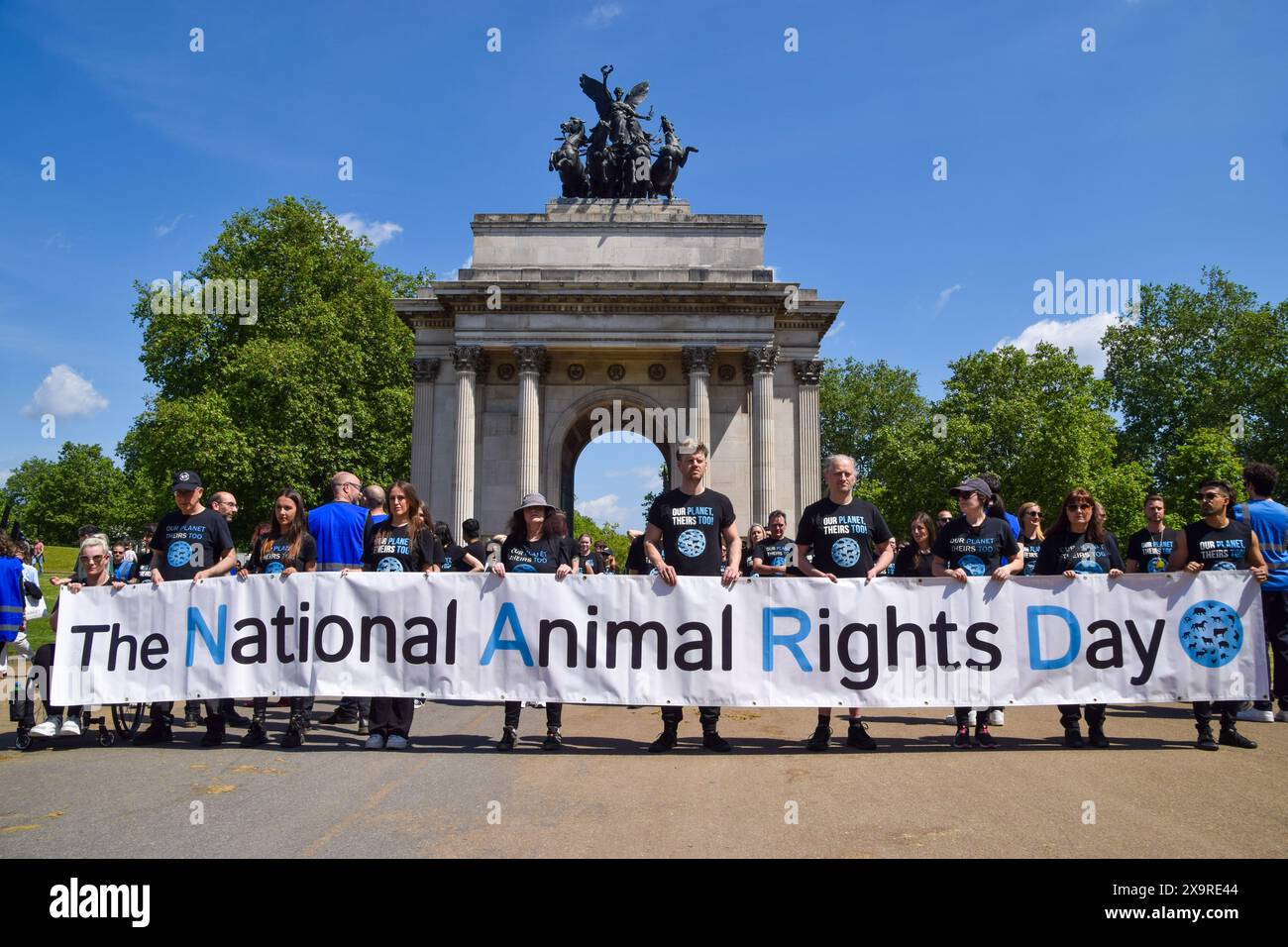 London, UK. 02nd June, 2024. Protesters hold a 'National Animal Rights ...