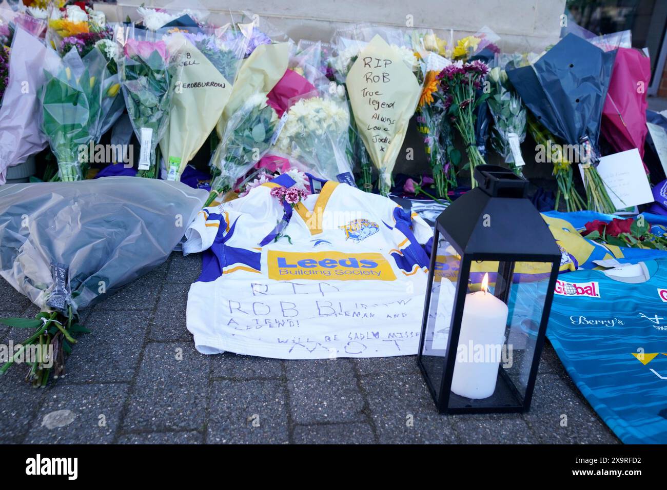 Flowers, messages and other tributes left at Headingley Stadium in ...