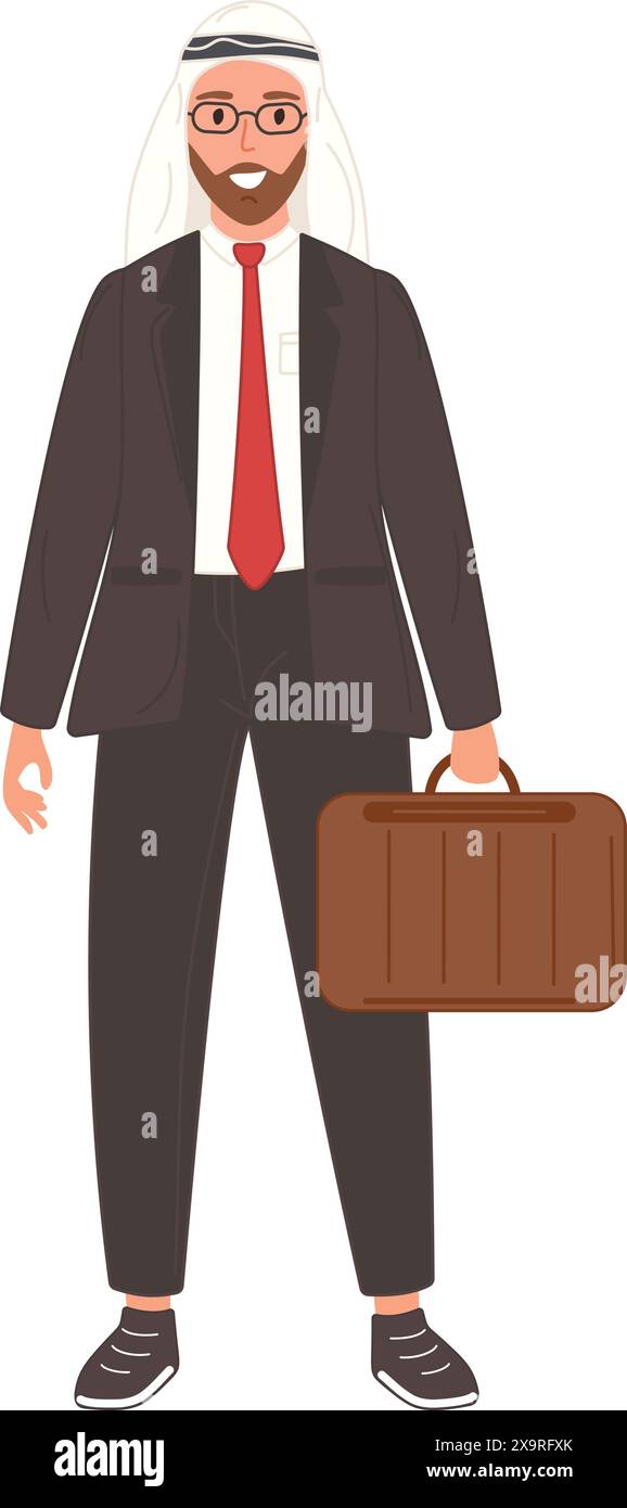 Arab businessman holding briefcase Stock Vector Image & Art - Alamy