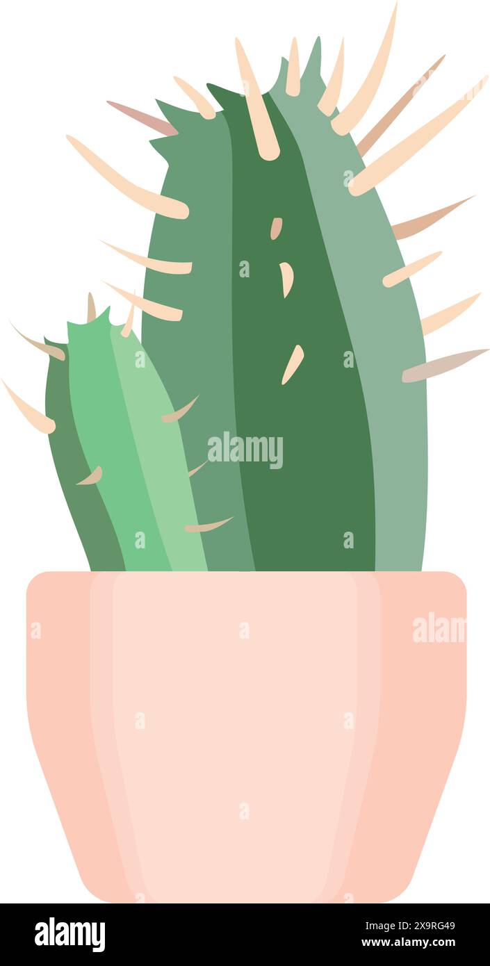 Cactus in pot on white background Stock Vector Image & Art - Alamy