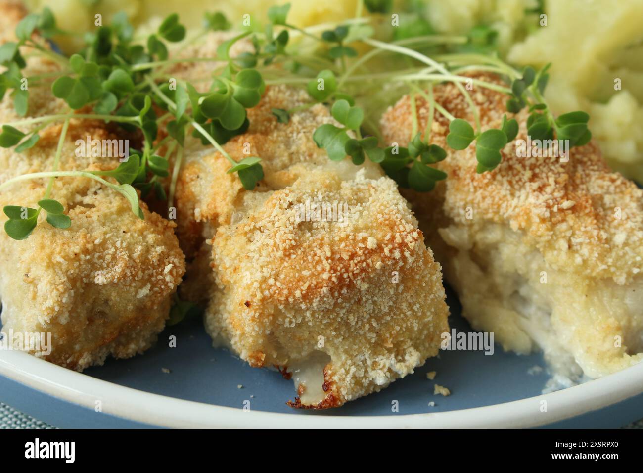Homemade Fish Sticks with Mashed Potatoes and Peas Stock Photo Alamy
