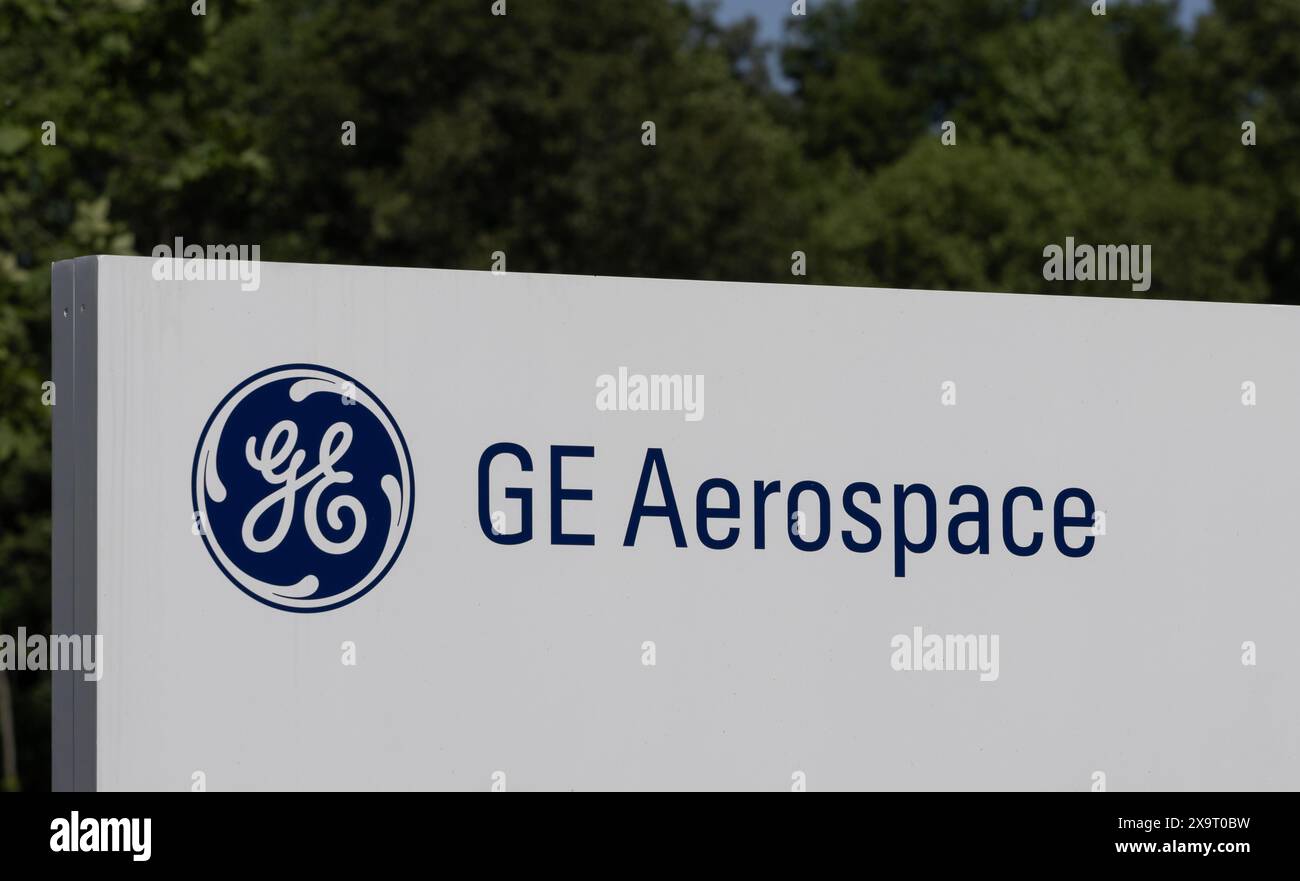 Beavercreek - May 31, 2024: GE Aerospace jet engine component manufacturing location. GE Aerospace is formerly General Electric Aviation. Stock Photo