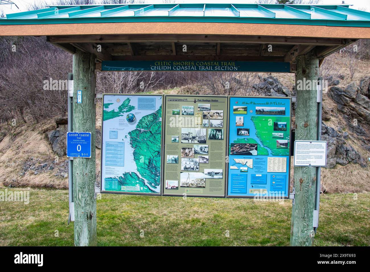 Information sign on Cape Breton in Port Hastings, Nova Scotia, Canada