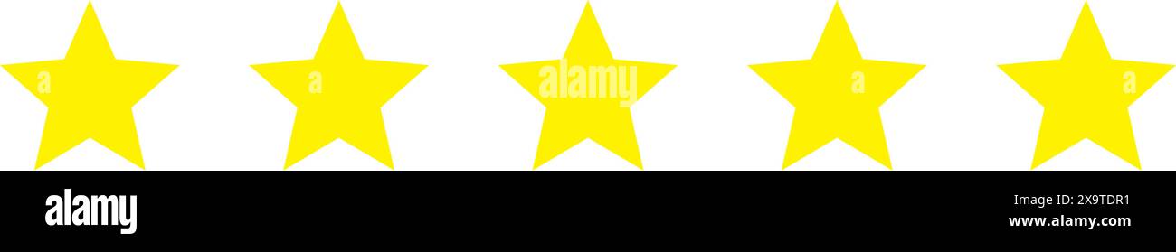 5 yellow stars for five star review rating vector Stock Vector