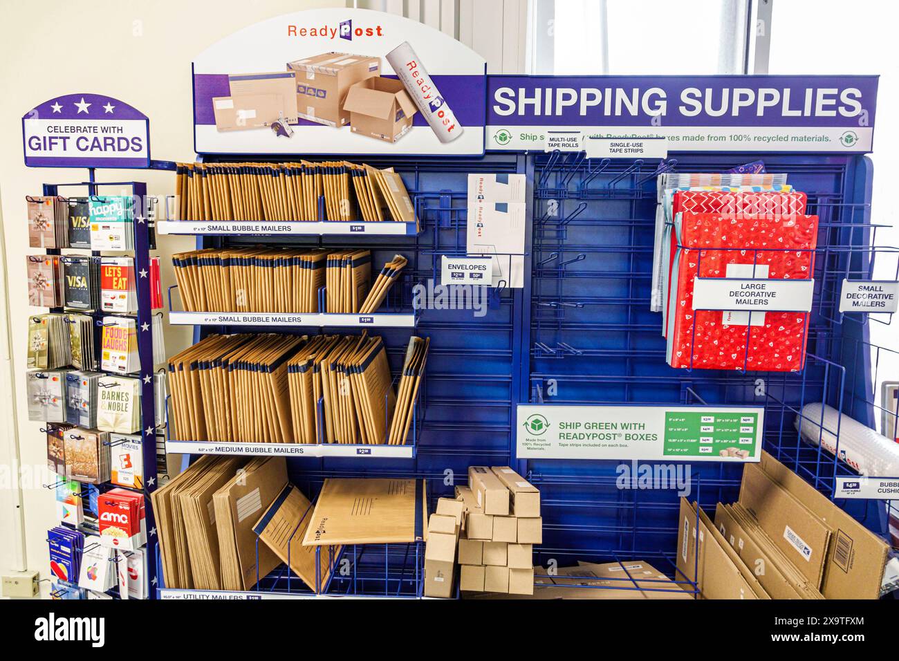 Miami Beach Floridaus Post Officecounter Inside Interiorshipping Suppliesfor Sale Displaygift Cardsmailing Envelopessign Signs Informationprom 2X9TFXM
