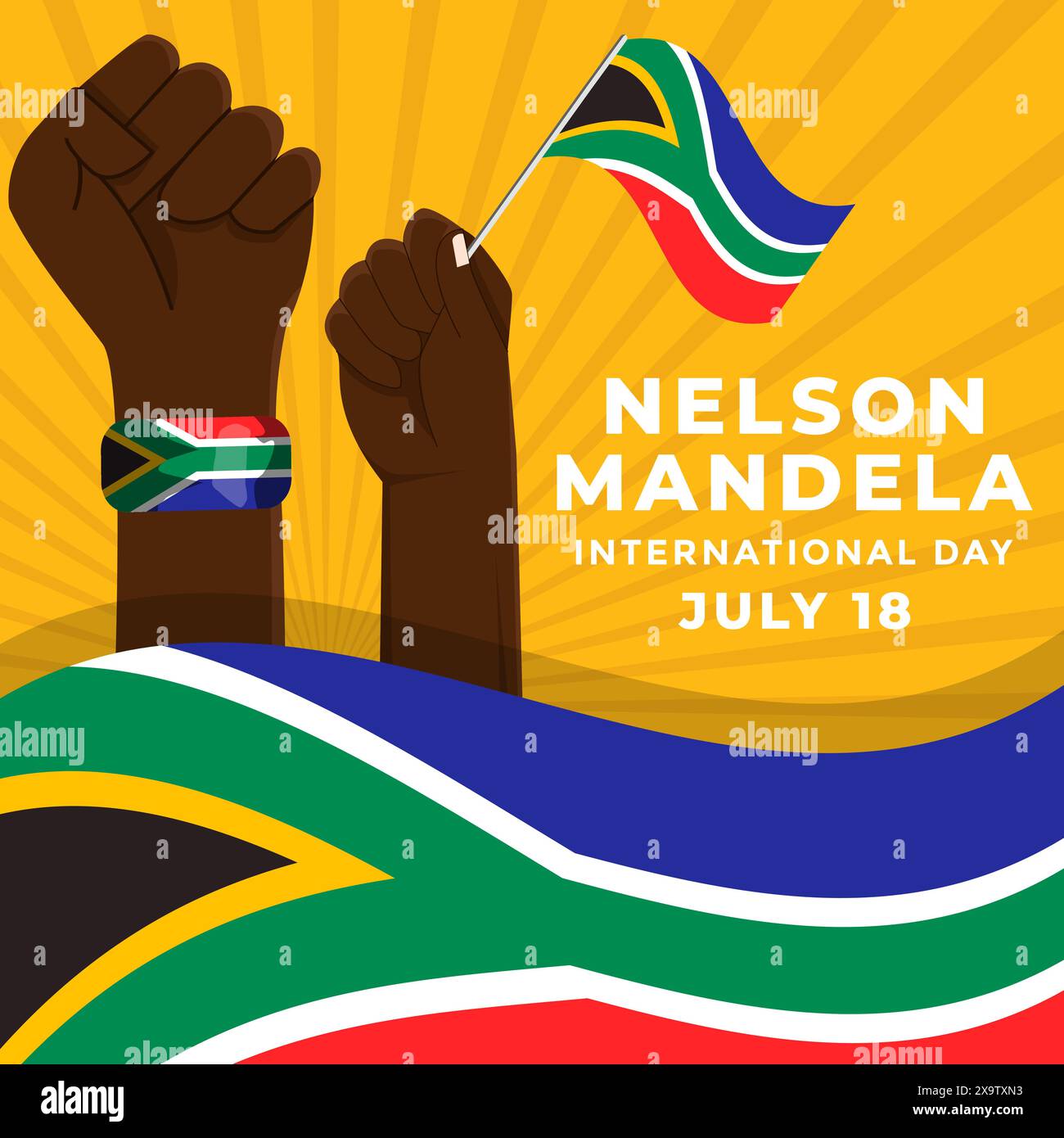 flat design illustration for nelson mandela international day Stock ...