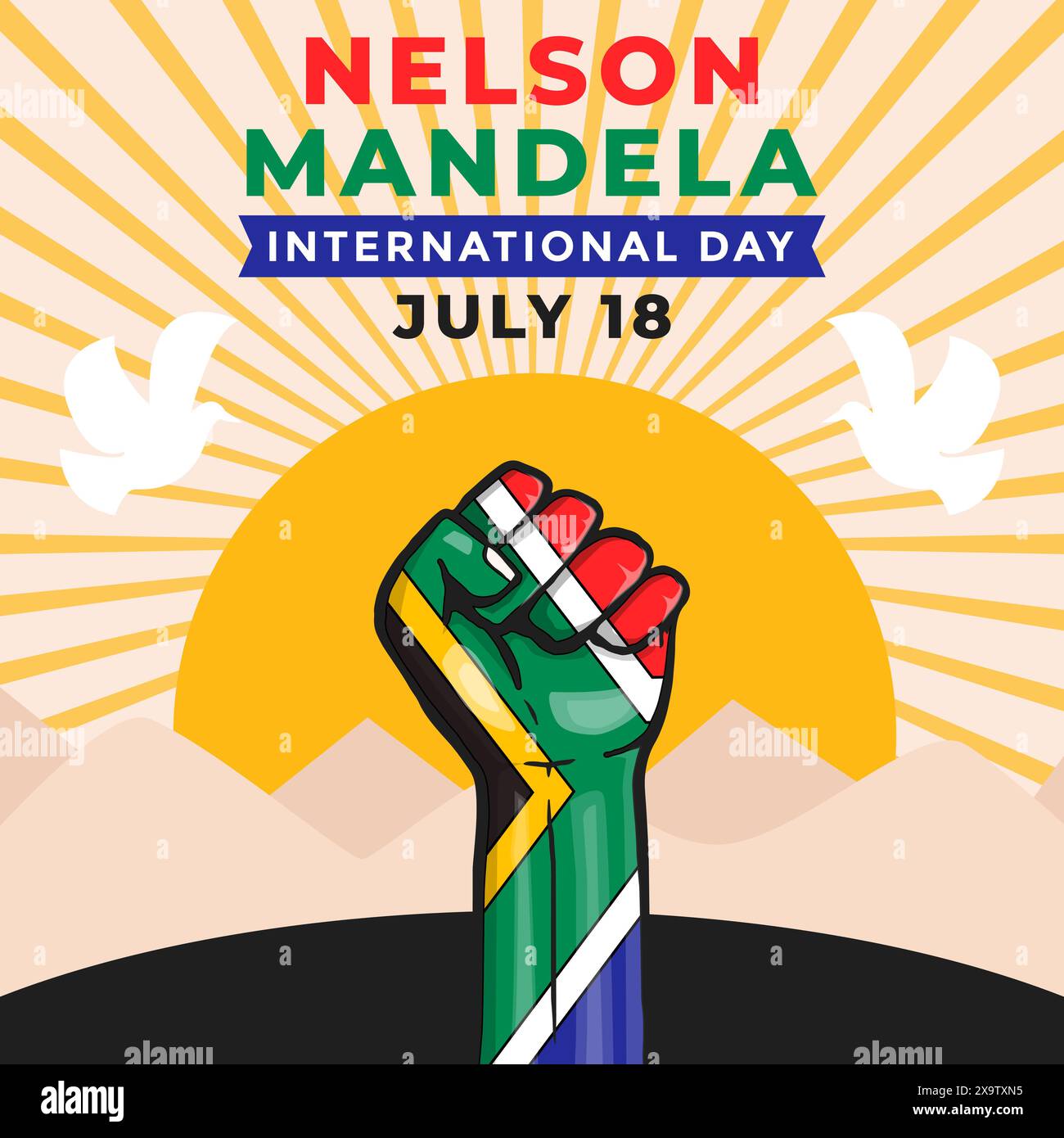 illustration to celebrate nelson mandela international day Stock Vector ...