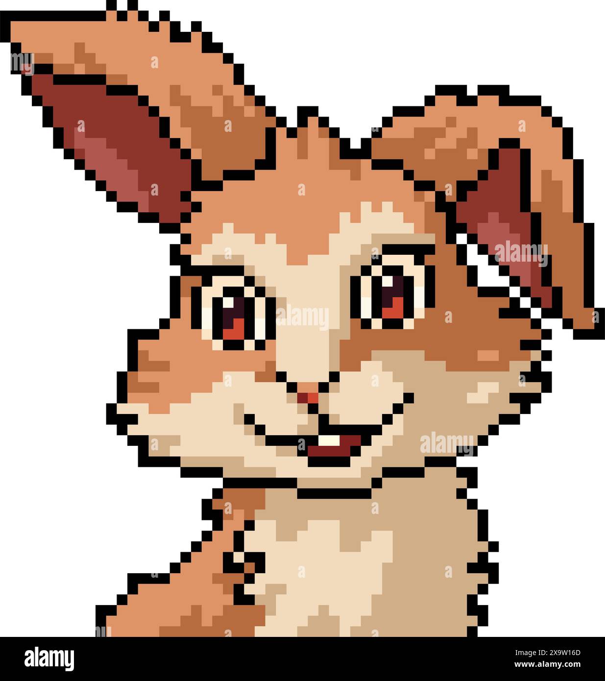pixel art of young female rabbit isolated background Stock Vector Image ...