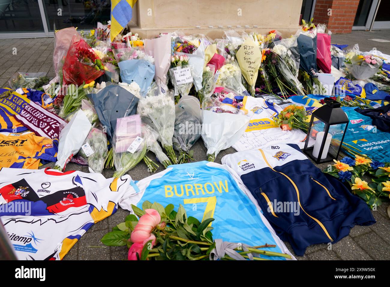 Flowers, messages and other tributes left at Headingley Stadium in ...