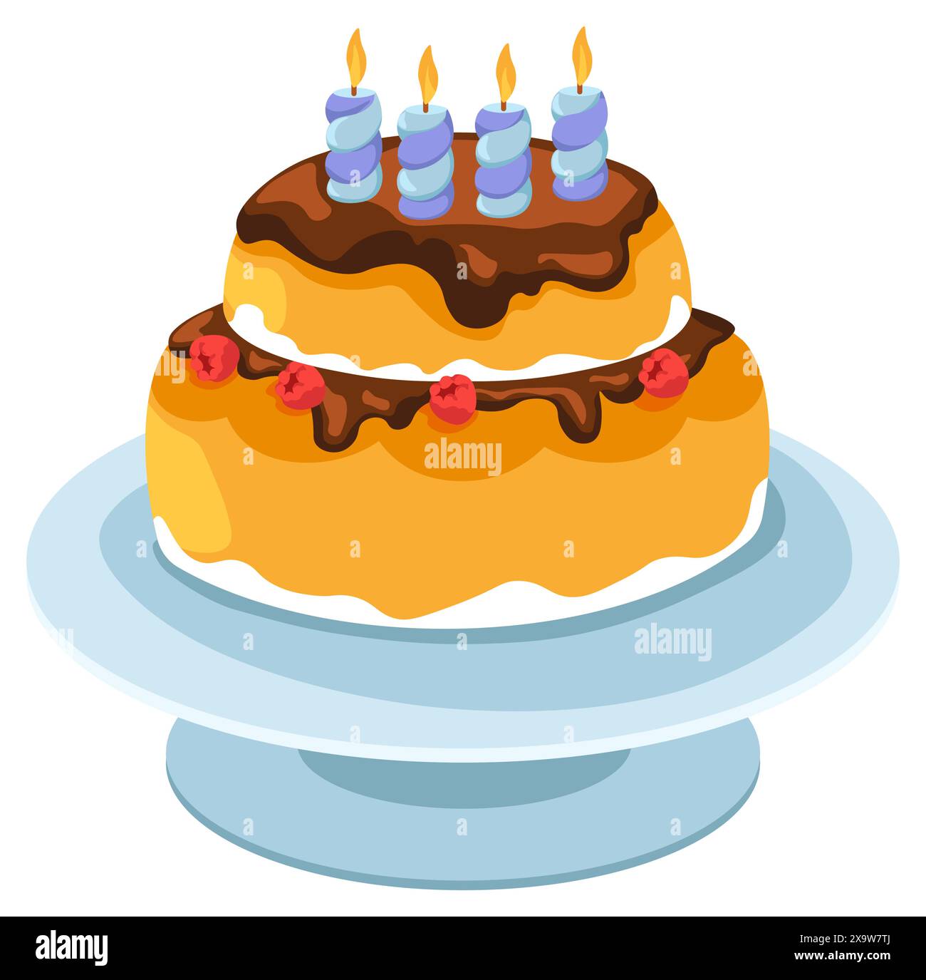 Birthday Cake with Candles Vector Stock Vector Image & Art - Alamy