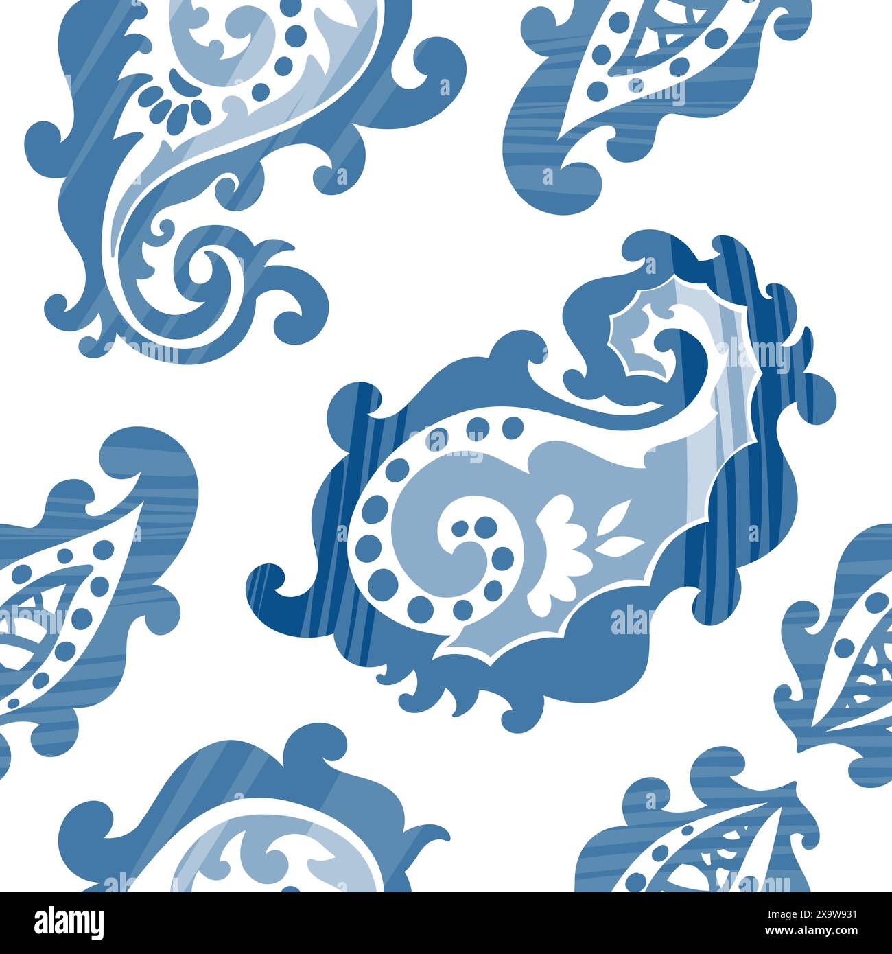 Paisley Blue Pattern Seamless Design Stock Vector Image & Art - Alamy