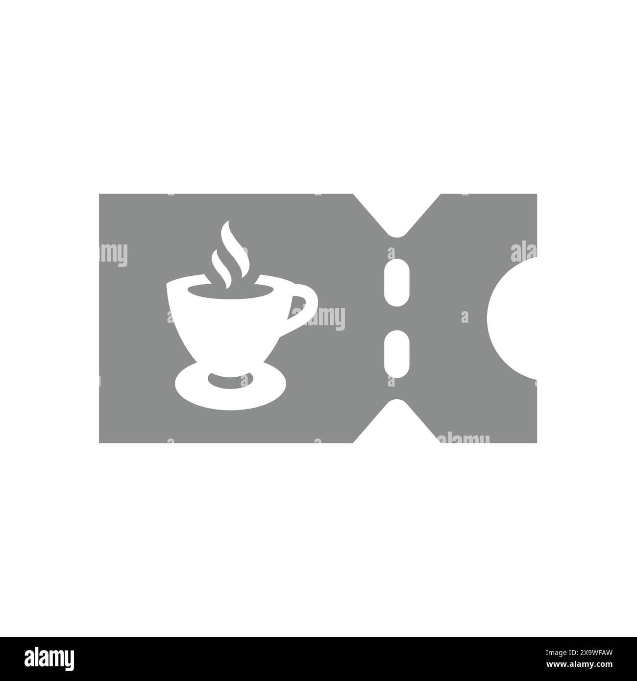 Coffee coupon for discount vector. Voucher for free cafe drink icon. Stock Vector