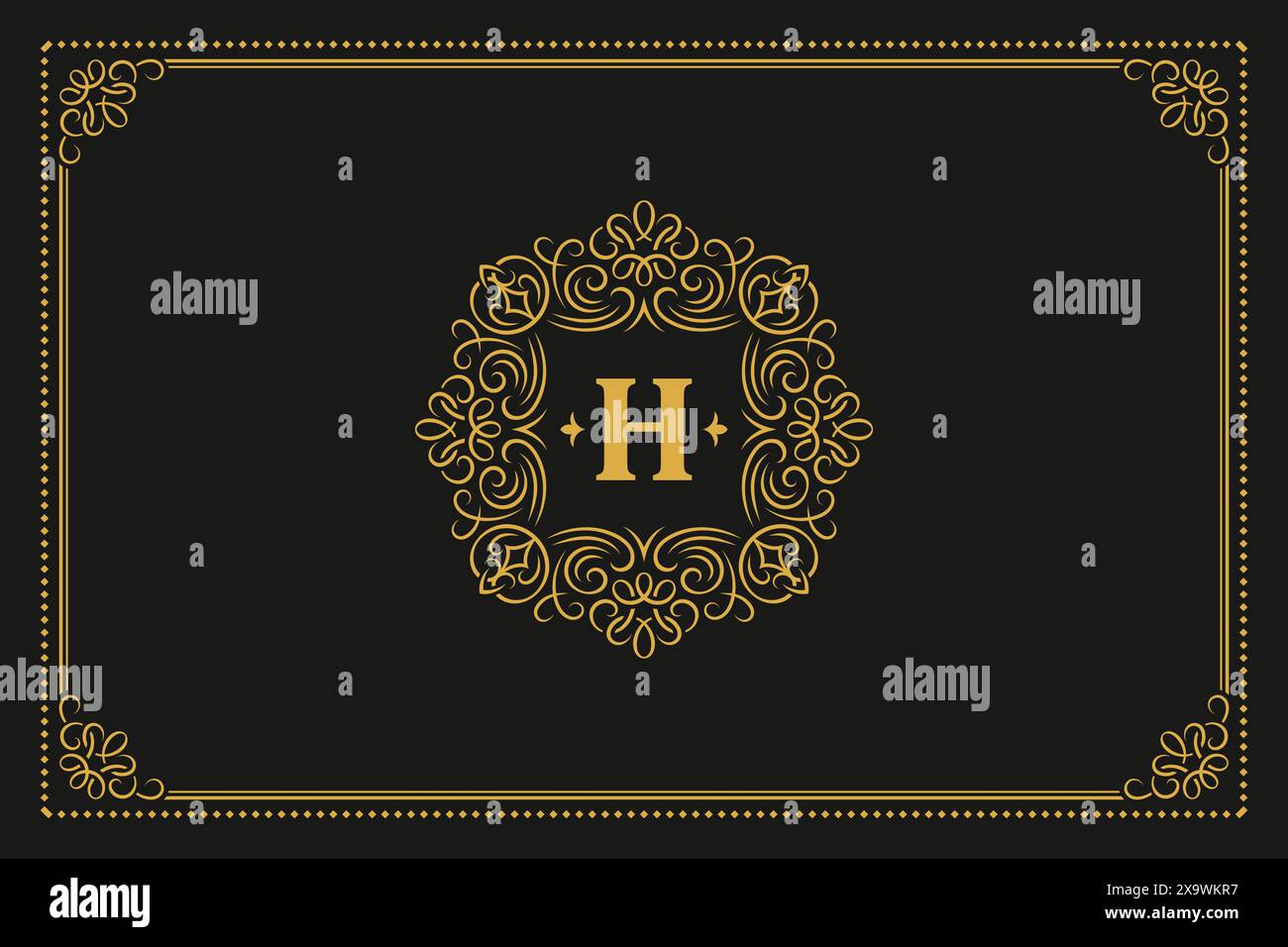Luxury ornament vintage monogram logo letter template design vector ...