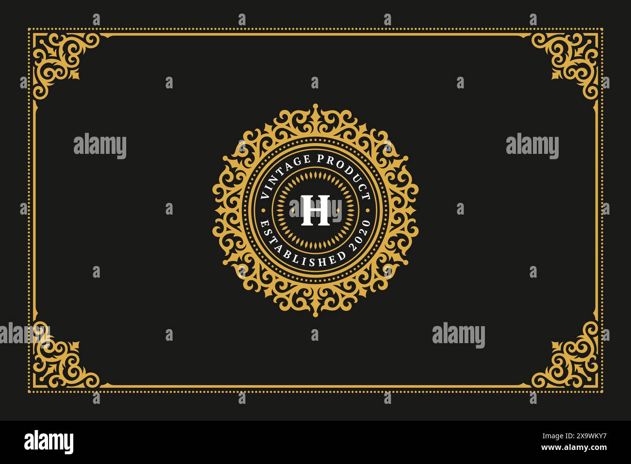 Luxury ornament vintage monogram logo letter template design vector ...