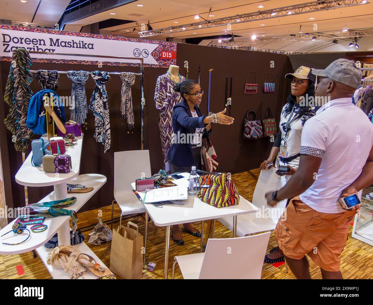 Paris, France, Women Visiting, inside, Local Ethical CLothing Trade Show Stock Photo