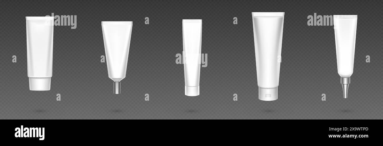 White blank tube mockup for cosmetic product design. Realistic 3d ...