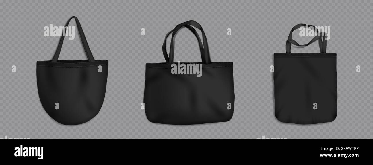 Black eco tote shopper bag mockup Fabric template with reusable cotton Black eco tote shopper bag mockup Fabric template with reusable cotton