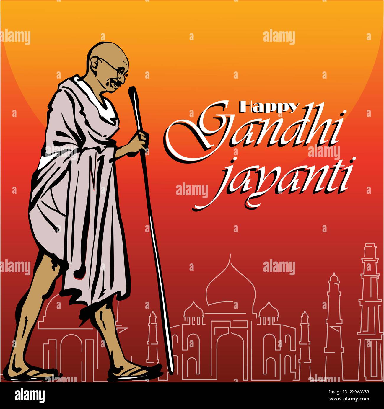 Mahatma gandhi indian flag hi-res stock photography and images - Alamy