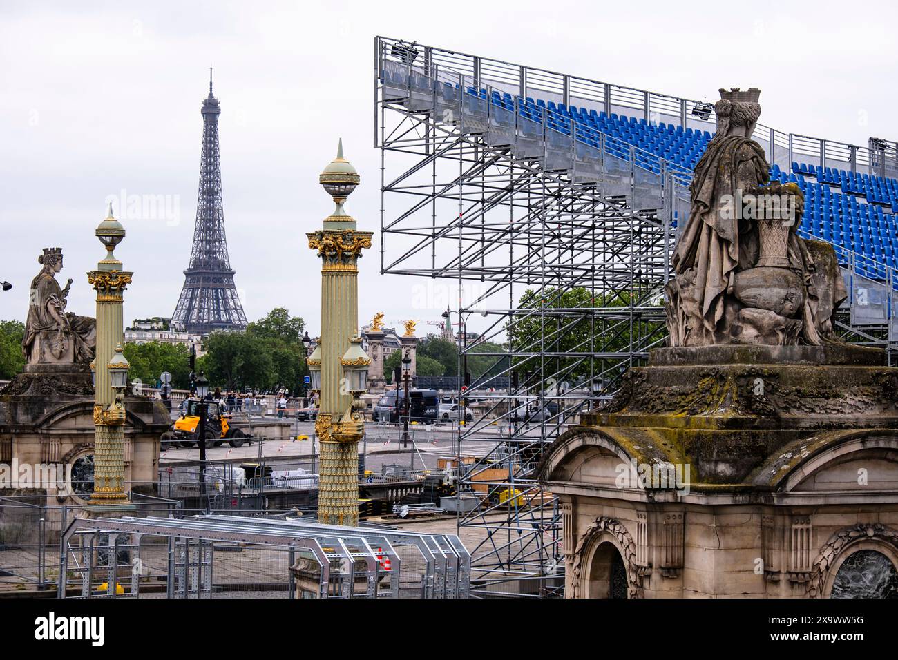 Paris, France. 3rd June, 2024. Spectator stands for the olympic games