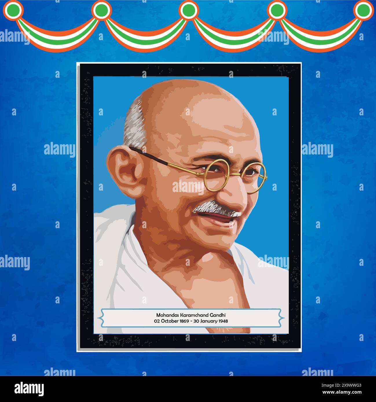 Mahatma Gandhi jayanti on 2nd October poster Stock Vector