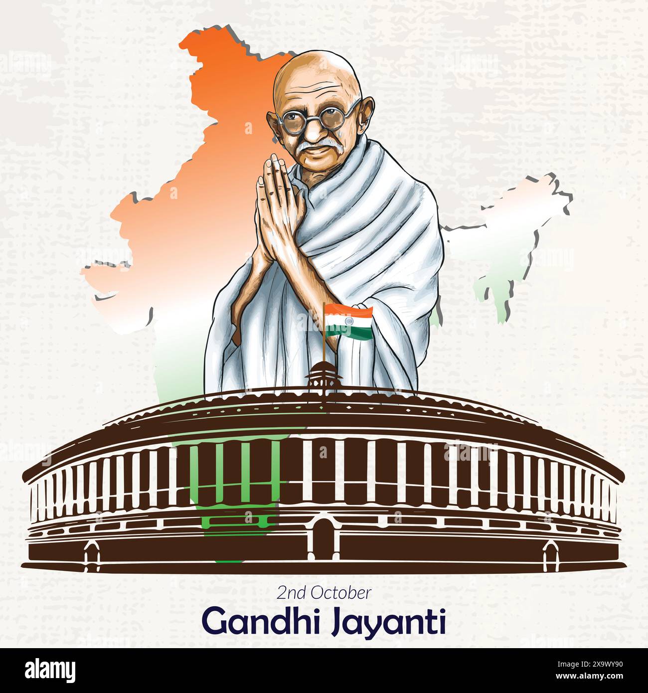 Mahatma Gandhi for Independence Day or Gandhi Jayanti Stock Vector