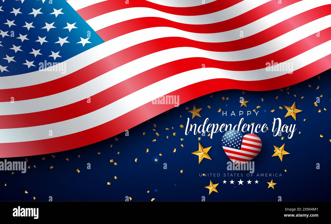 4th of July Independence Day of the USA Vector Illustration with ...