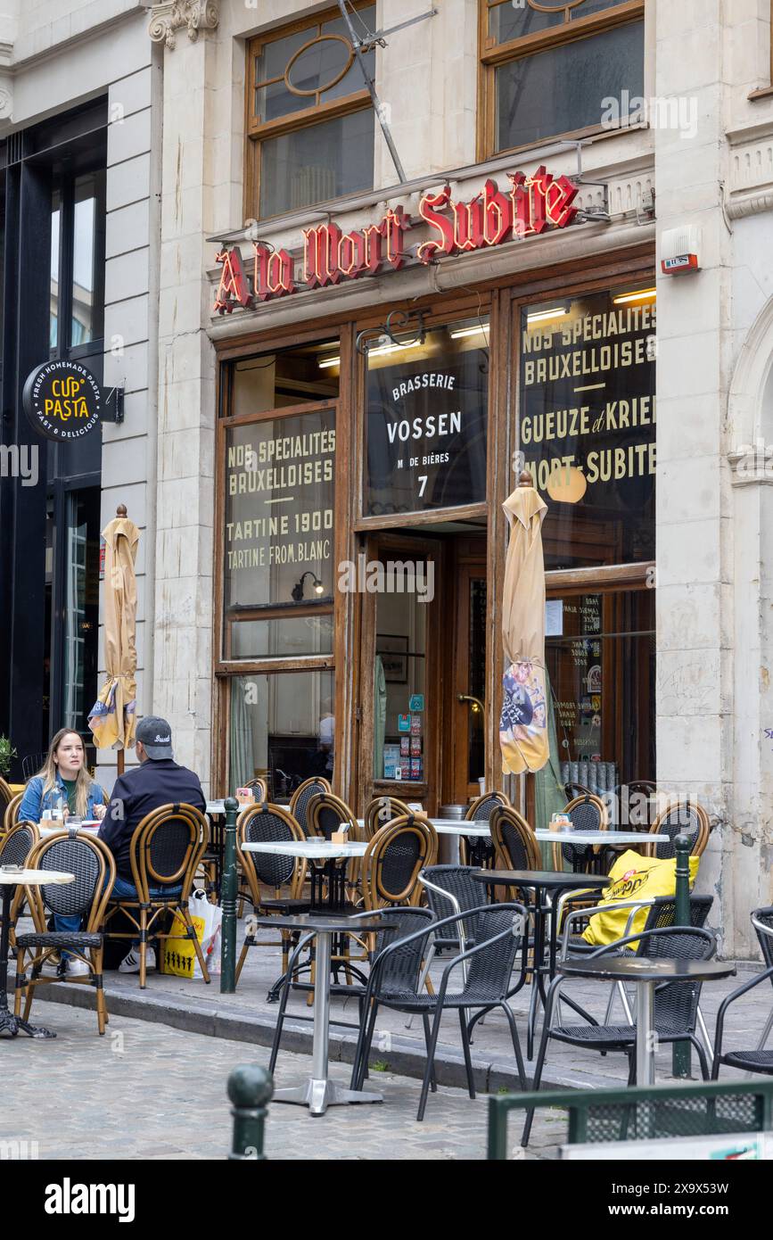 The Café a la Mort Subite in Brussels, the Belgian capital Stock Photo