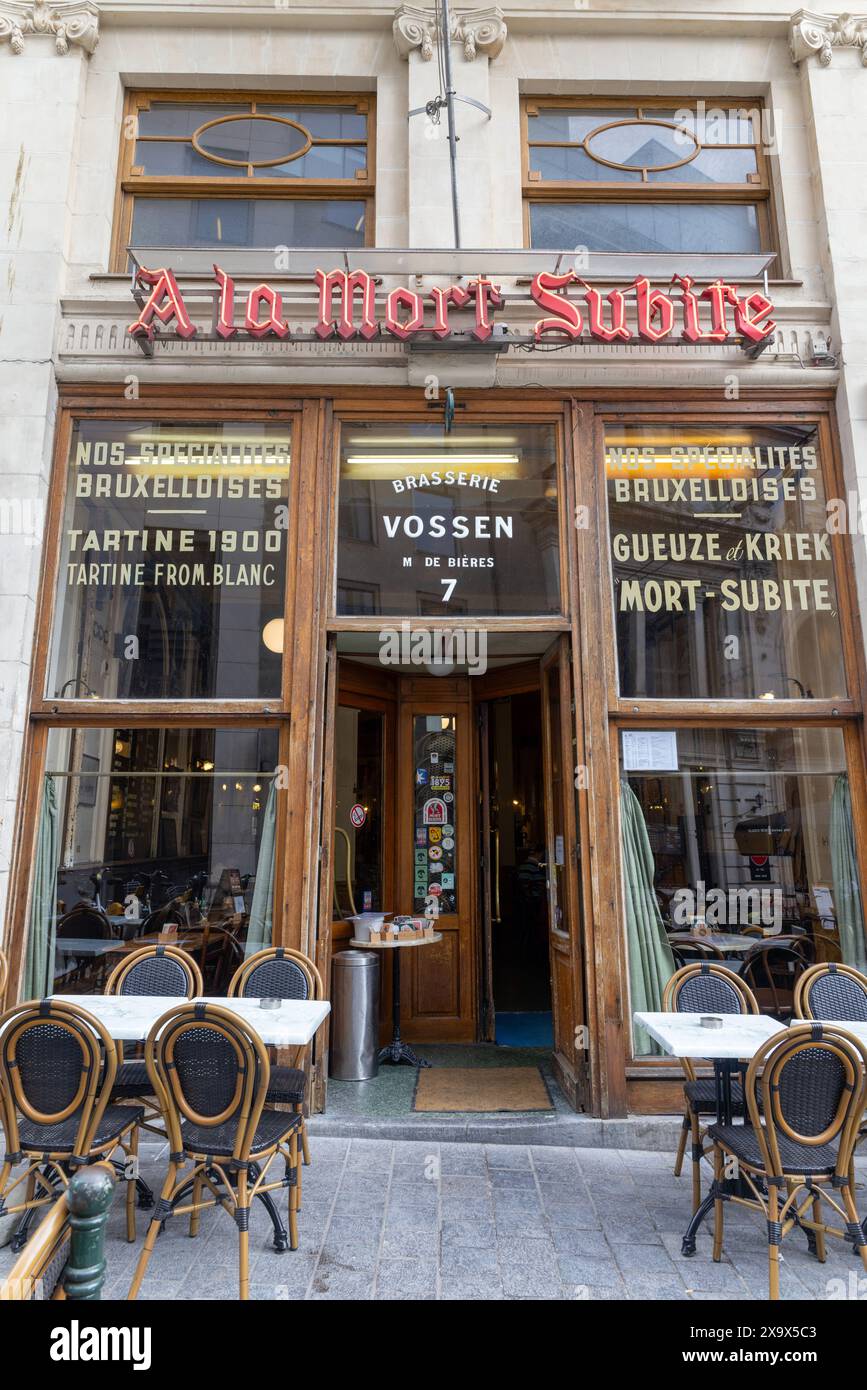 The Café a la Mort Subite in Brussels, the Belgian capital Stock Photo