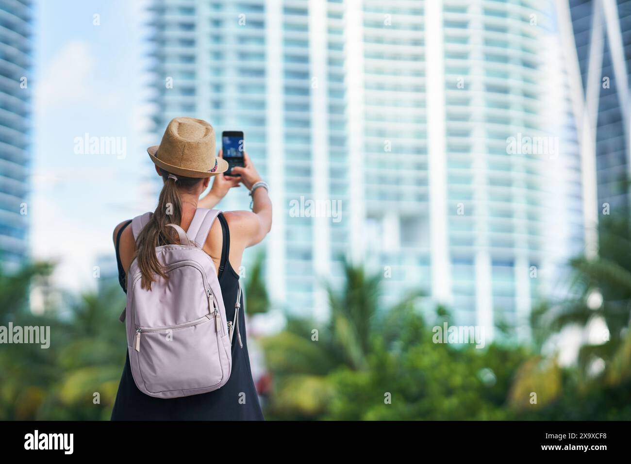 Photo of woman in Miami sightseeing a city Stock Photo - Alamy