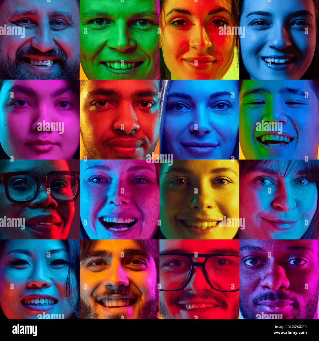 Collage positive excited people hi-res stock photography and images - Alamy