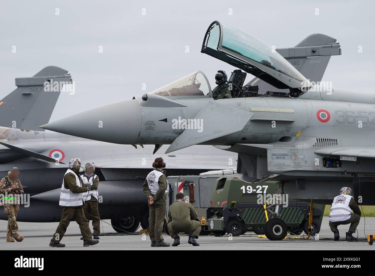 03 June 2024, Schleswig-Holstein, Jagel: Eurofighter Fighter Jets Stand ...