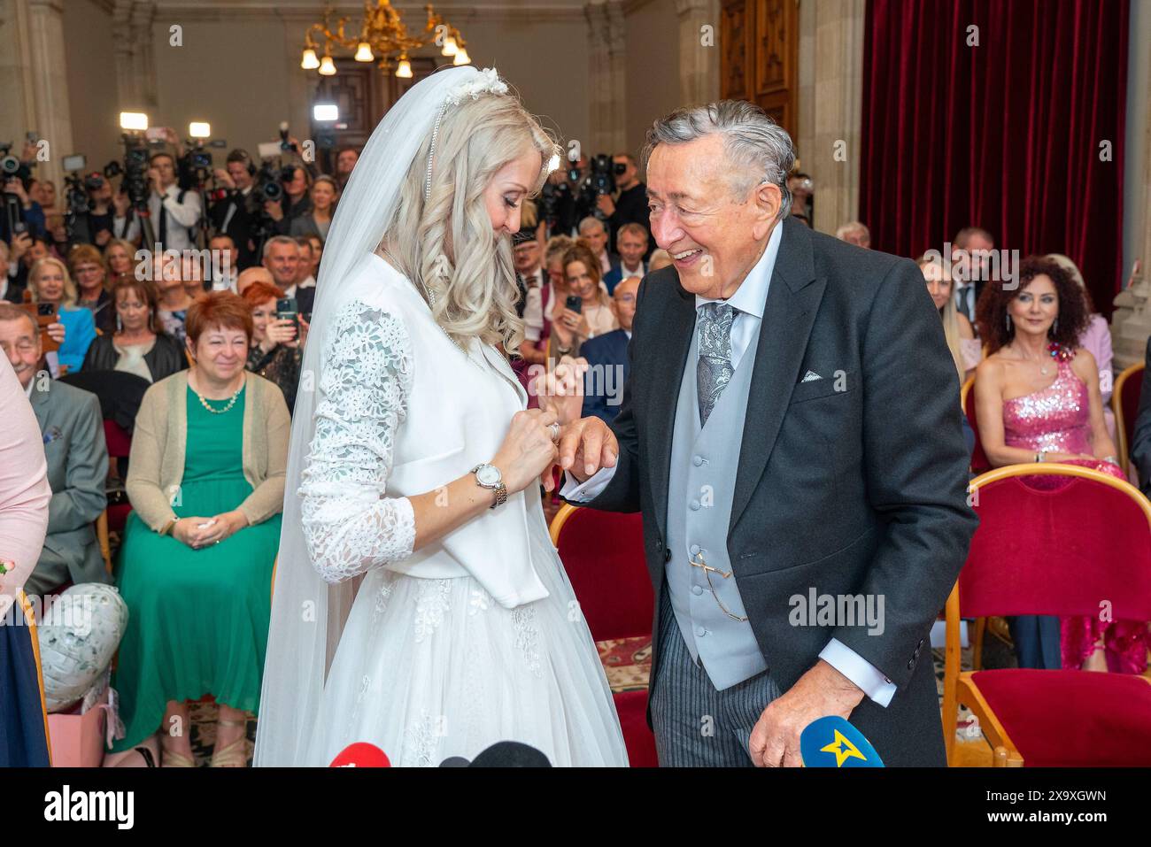 Richard Lugner marries for the 6th time at Vienna City Hall in Vienna ...