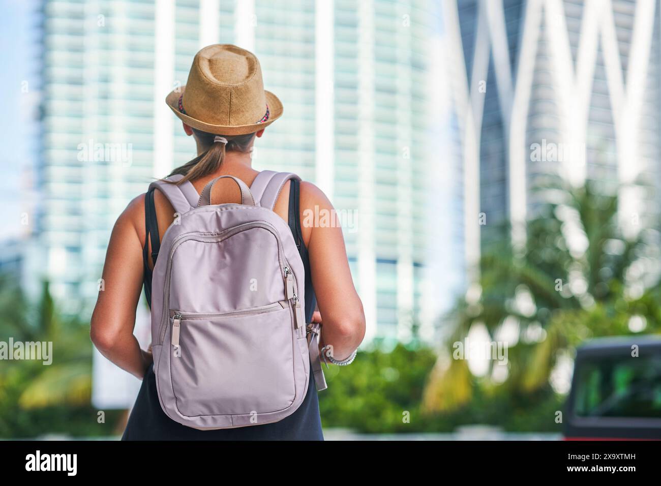 Photo of woman in Miami sightseeing a city Stock Photo - Alamy