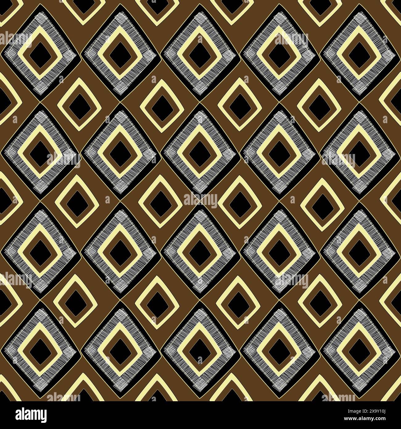 Doodle style of an ethnic seamless pattern with African motifs Stock ...