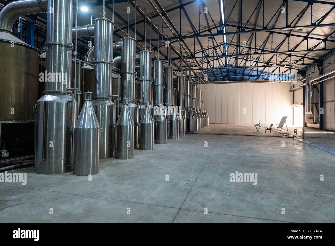 Distillation tanks in a rose processing factory in Turkey Stock Photo ...