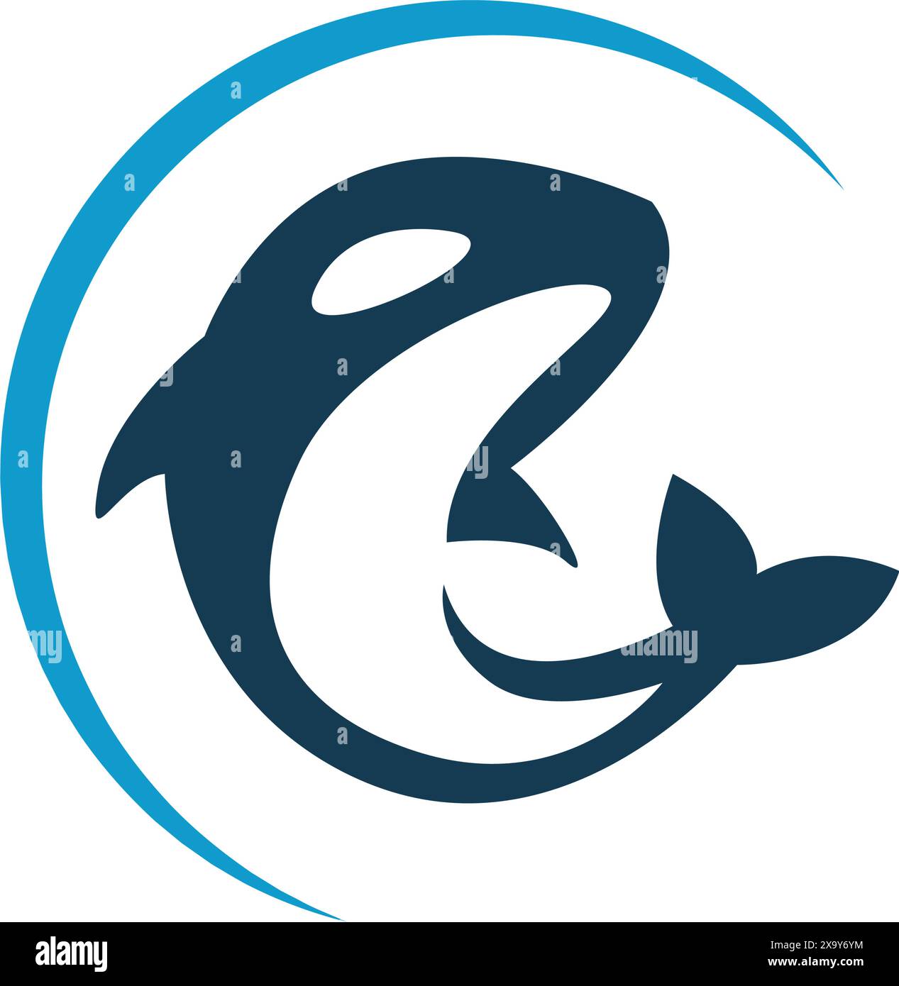 Orca whale icon logo design template Stock Vector