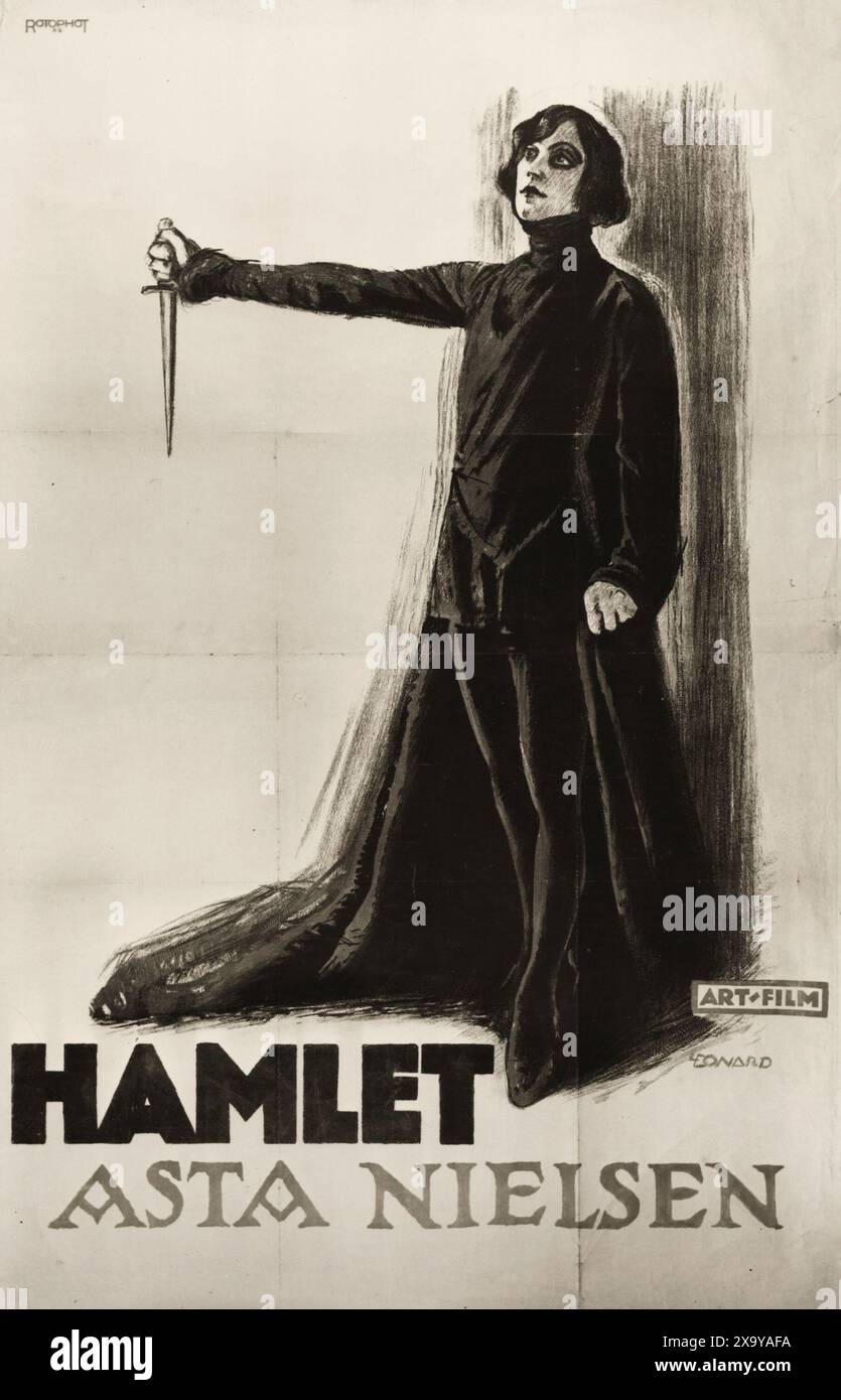 Old film poster - Hamlet - Asta Nielsen - Artfilm 1922 Stock Photo