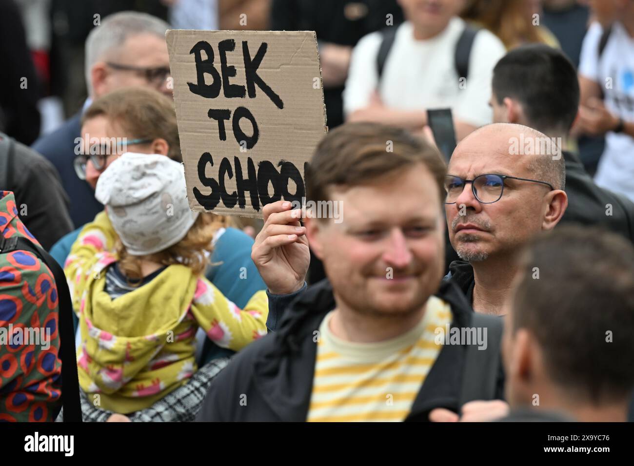 Hour of Truth initiative organised protest event Collapse of the System, in Prague, Czech Republic, on June 3, 2024. Protest march to the Education Ministry building points to lack of money for Czech universities and colleges. (CTK Photo/Michaela Rihova) Stock Photo